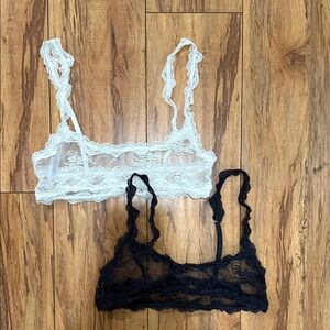 Urban Outfitters Lace Bandeau Set - Black and White